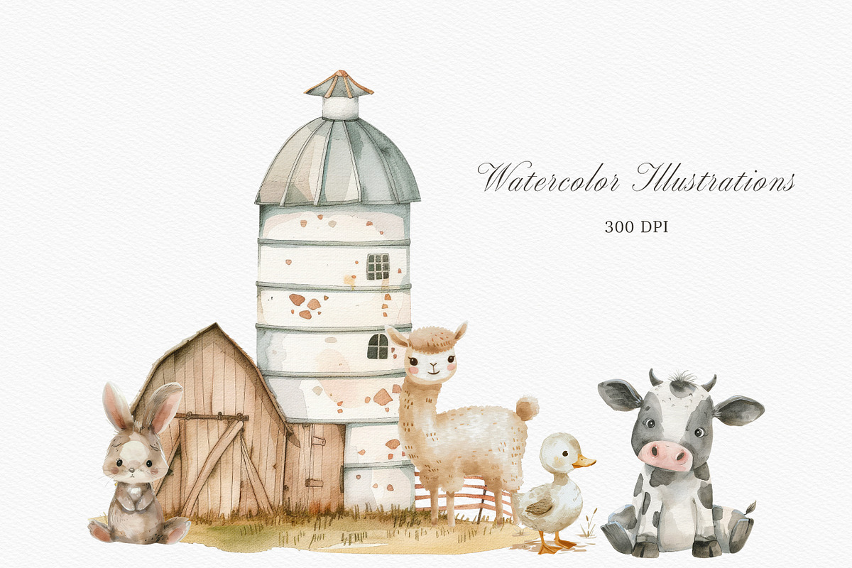 Nursery Little Farm Animals Set, an Object Graphic by Pati Paints (Photo 4 of 12)