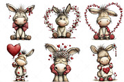 Whimsical Valentine Donkey Clipart, an Illustration by Craft Nest (Thumbnail 5 of 11)