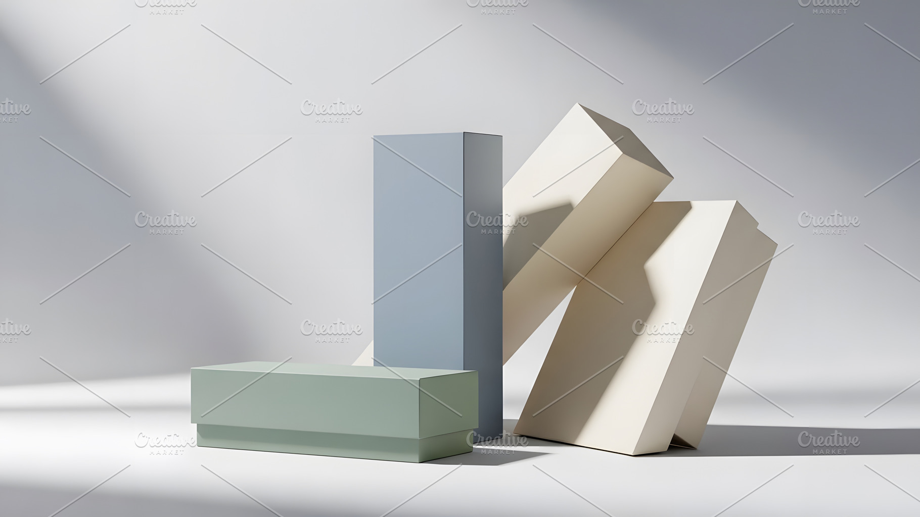 Minimalist Geometric Blocks Mockup, a Photo by amjadjack