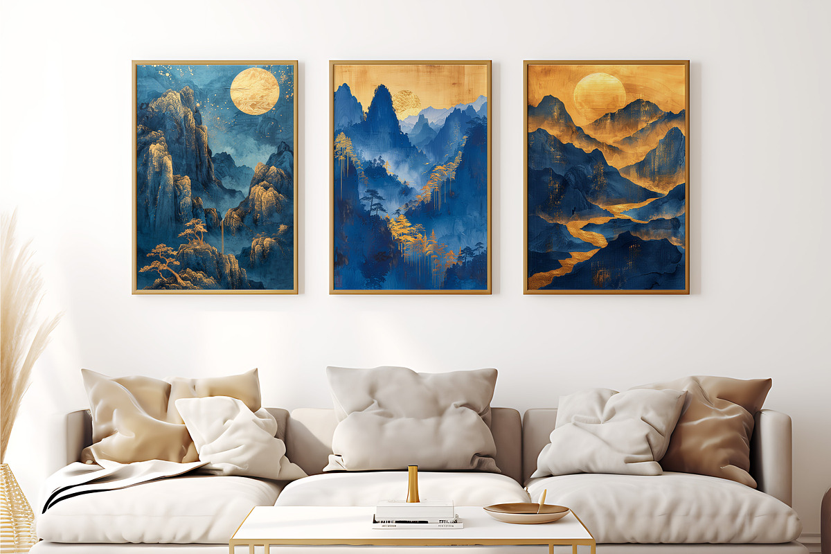Abstract golden landscape painting, a Decorative Illustration by DamonYang's shop (Photo 4 of 8)