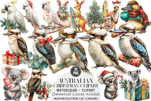 Australian Christmas Clipart, an Illustration by DreamArtGraphic
