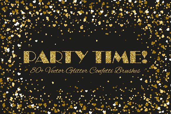 Vector Glitter Confetti Brushes preview 8