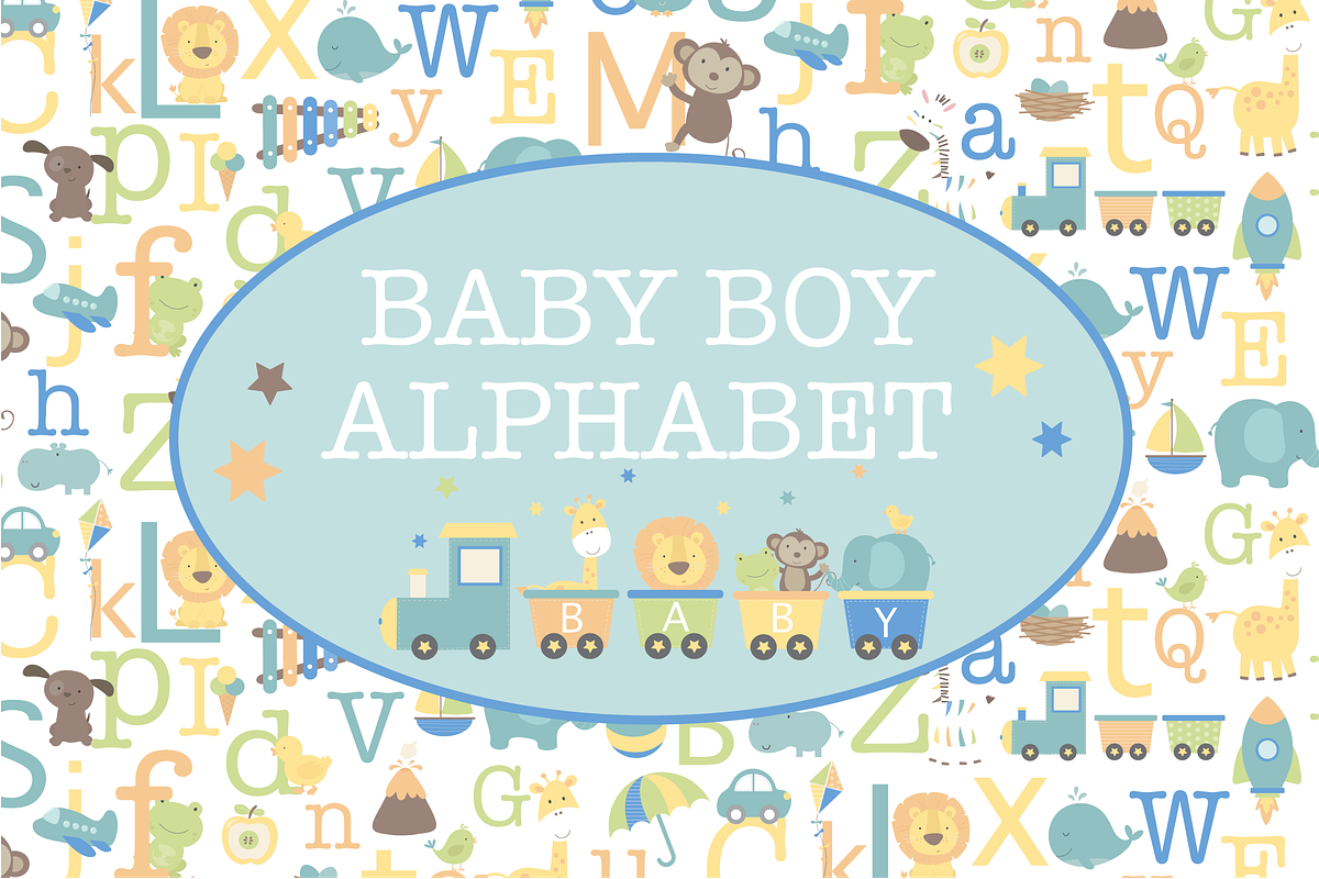 Baby Boy Alphabet, an Animal Illustration by Poppymoondesign (Photo 1 of 4)