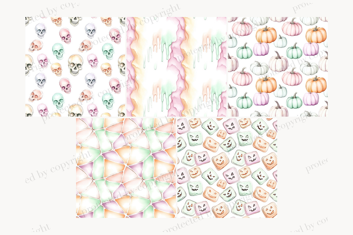 Pastel Halloween Digital Papers