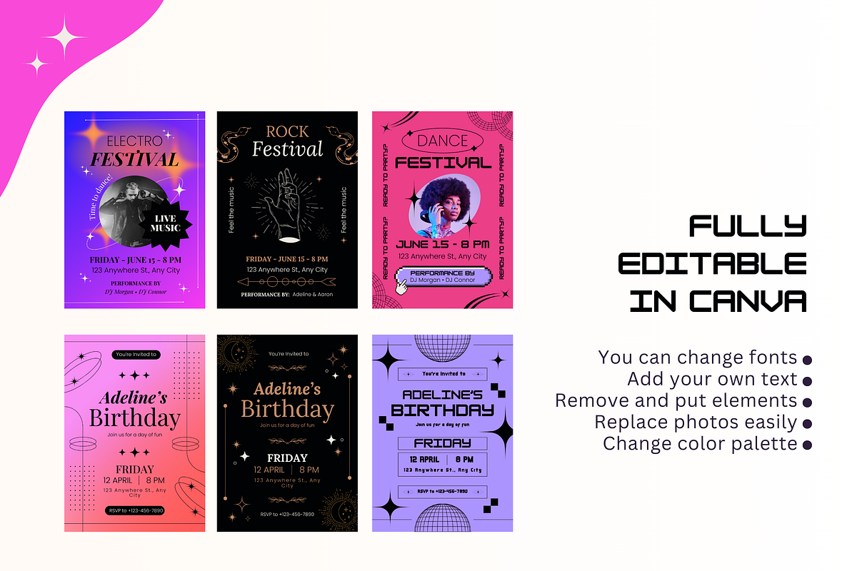 90 Events Invitations, a Social Media Template by TemplateCastleStore (Photo 8 of 10)