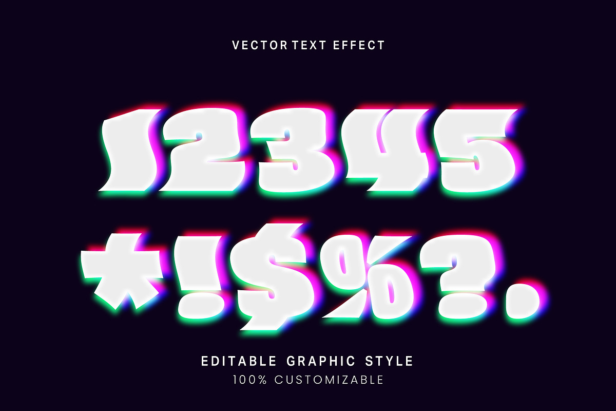 Glitch Retro Neon Glow Text Effect preview 2