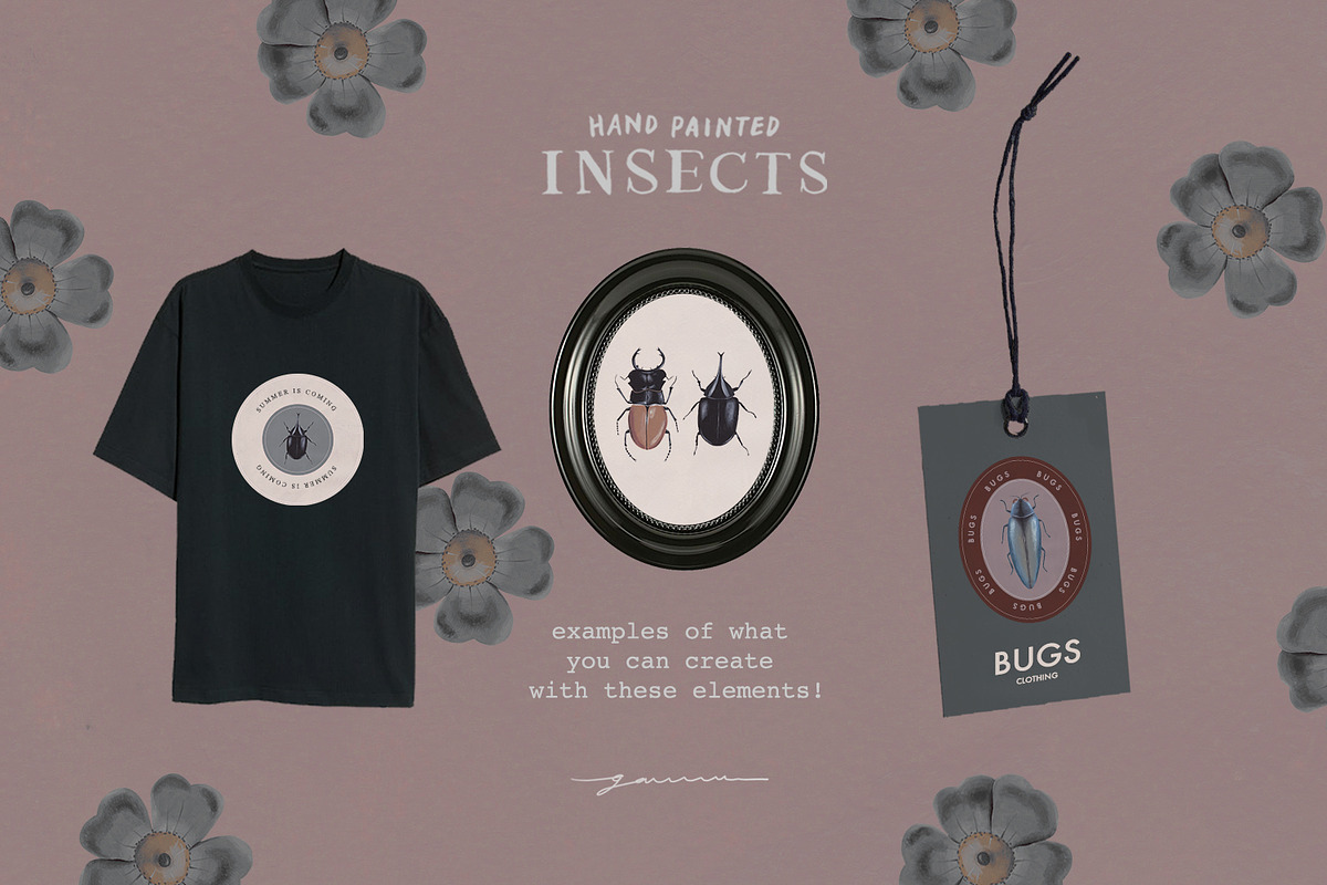 Hand Painted Insects Clipart, an Illustration by gamm (Photo 8 of 9)
