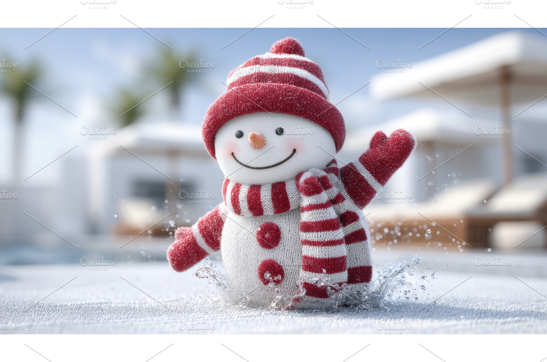 This snowman, donning a wool hat and, an Architecture Photo by ZinetroN
