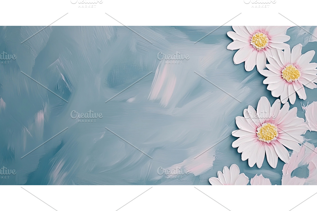 Daisy bloom arrangement on a blue, a Texture Illustration by Lermont51