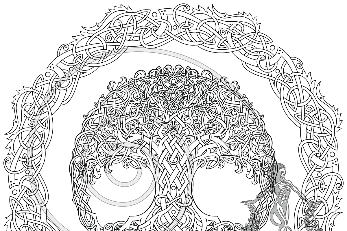 Celtic Tree of, Life Coloring Page, a Decorative Illustration by Abysm Internal (Photo 2 of 4)