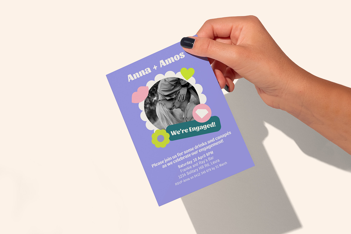 Anna + Amos Engagement Invitation, a Stationery Template by Mountain Folk Creative (Photo 5 of 7)