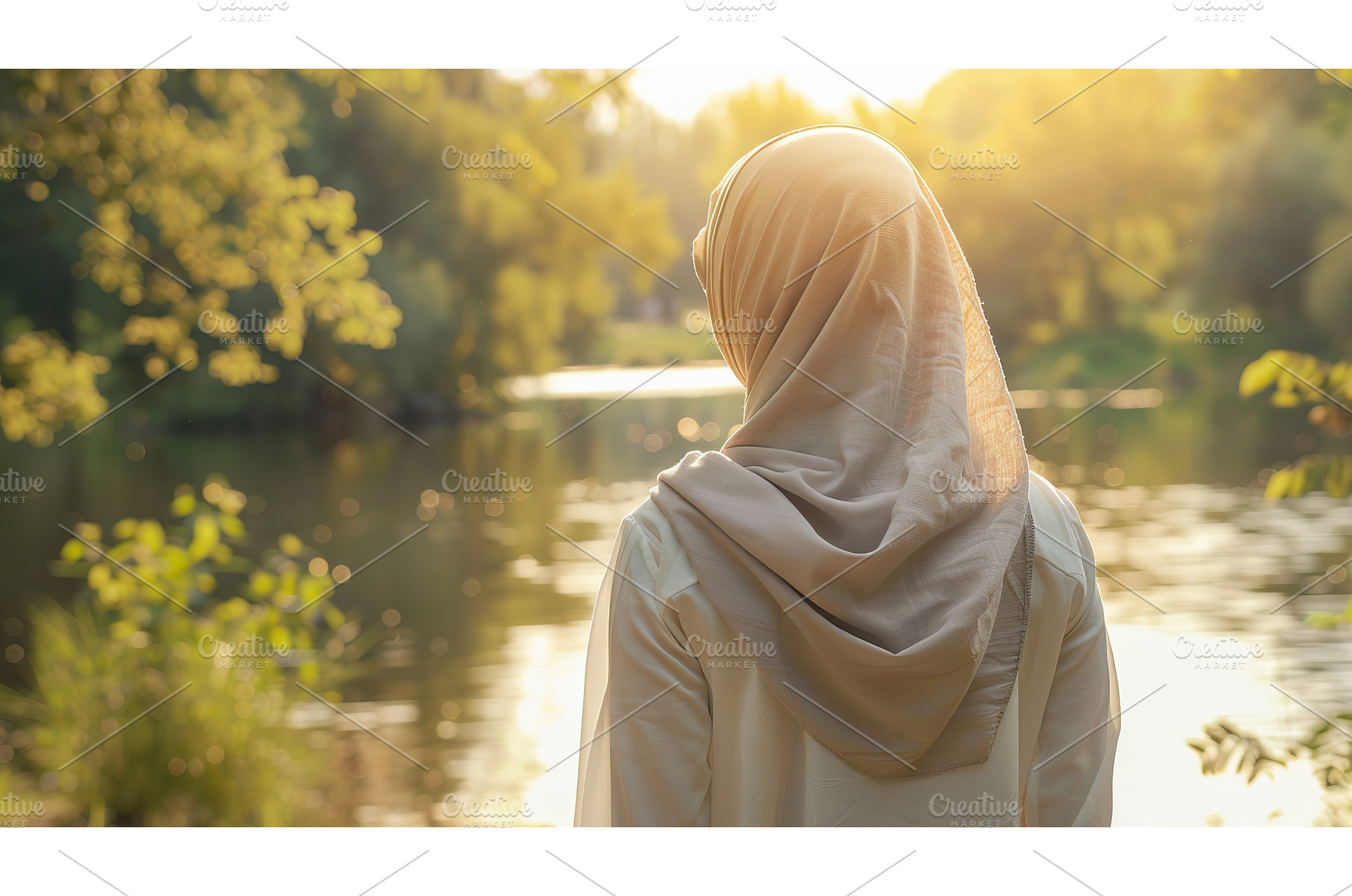 young Muslim European woman enjoying, a Nature Photo by Lermont51