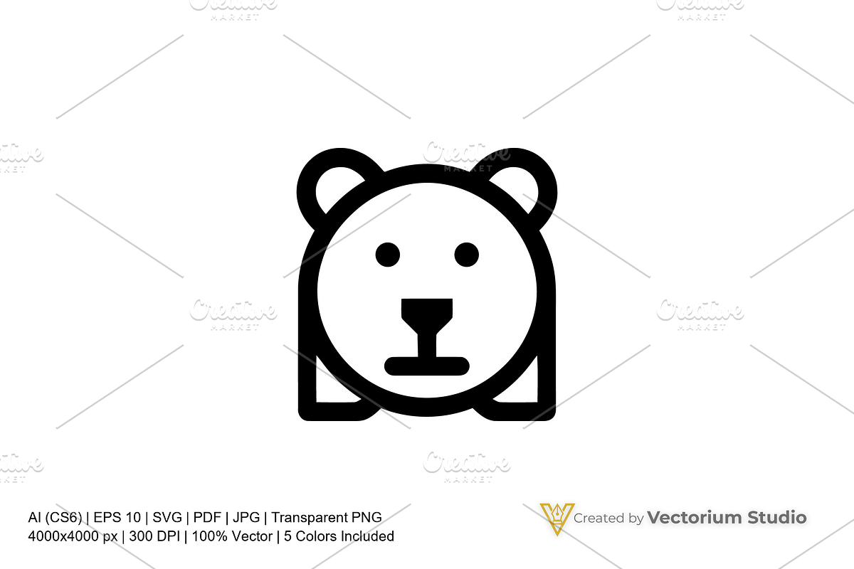 Bear Minimalist Icon Logo, a Branding & Logo Template by Vectorium Studio (Photo 2 of 5)
