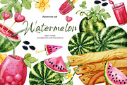 Juicy watermelon, watercolor summer, a Food Illustration by Artmanata (Thumbnail 1 of 12)