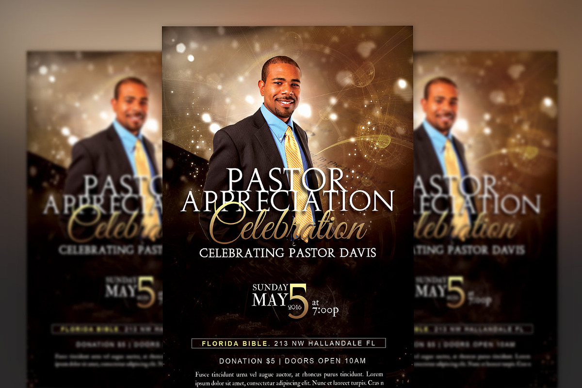 Starlight Pastor Anniversary Flyer, image size:1200x800