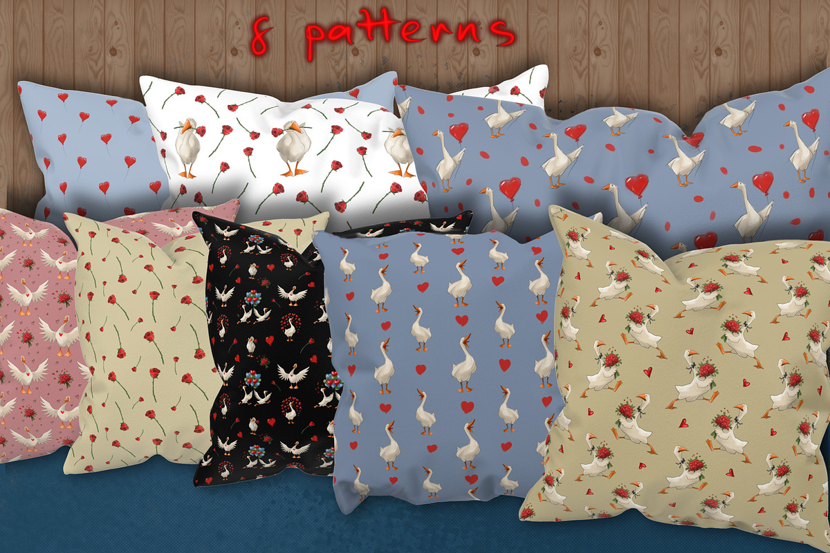 Valentine Goose Clipart Set, a Seasonal Illustration by IrynaPanashii (Photo 8 of 10)