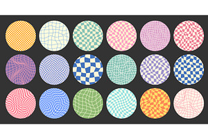 Groovy Checkered Pattern, Round