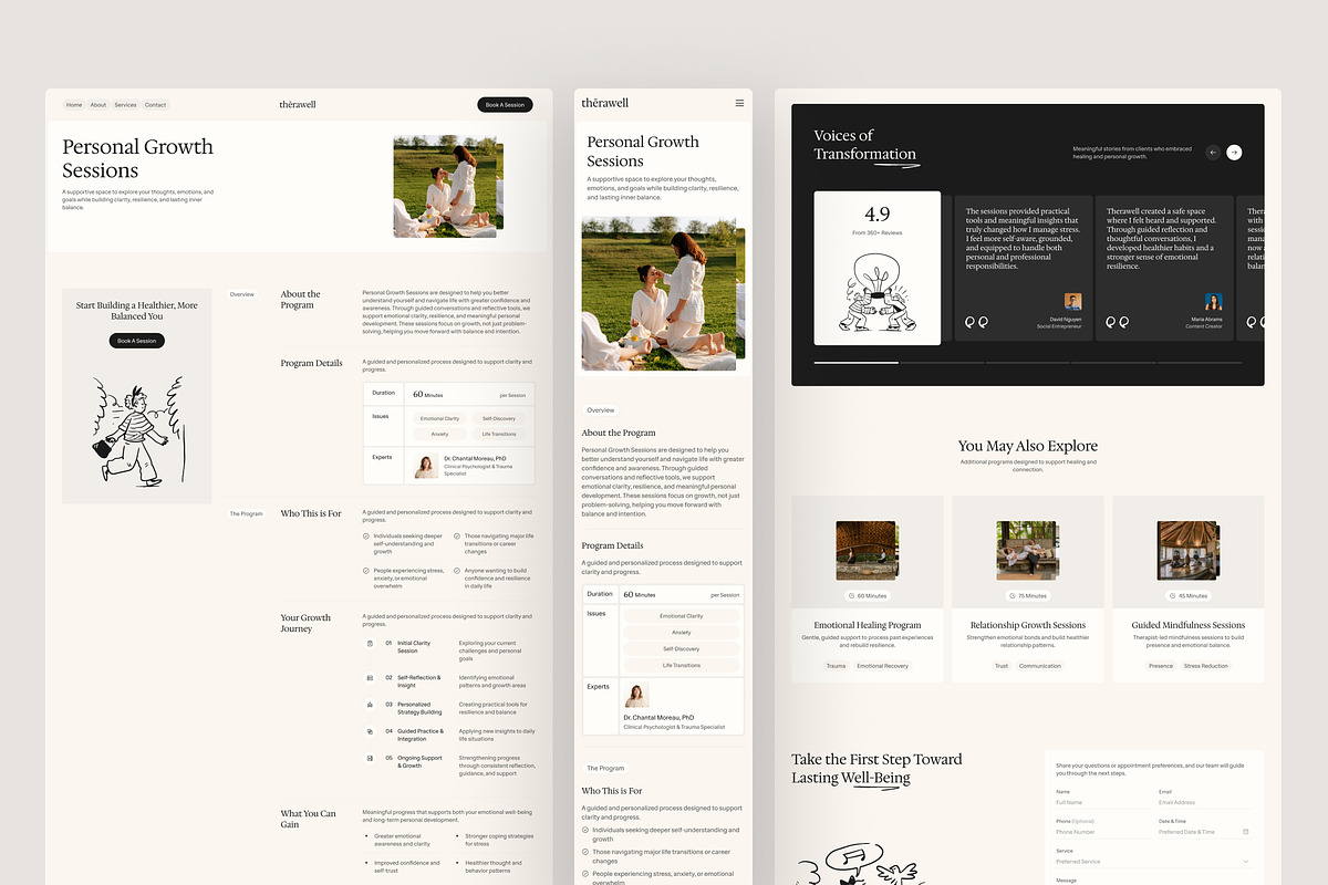Wellness & Therapy Website UI Figma, an UI Kit Template by peterdraw (Photo 5 of 7)