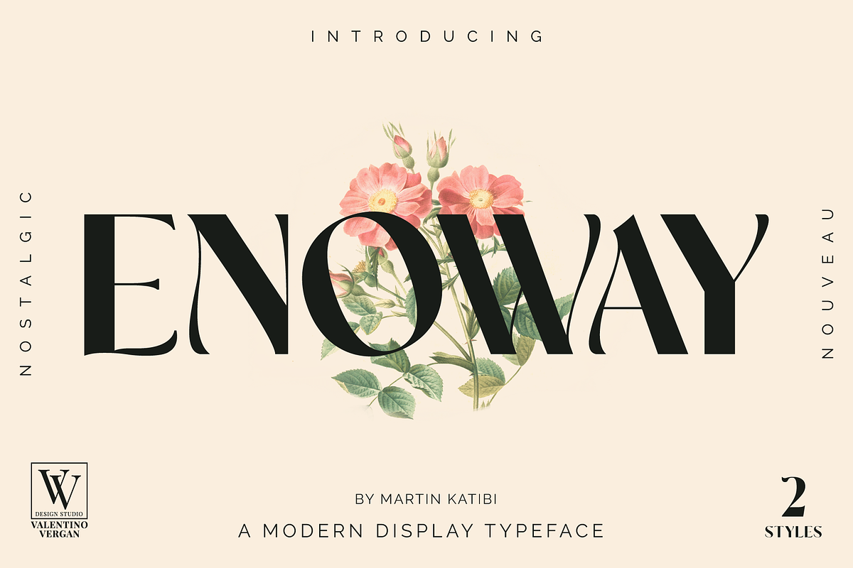 Enoway - Art Nouveau Typeface, a Sans Serif Font by Valentino Vergan (Photo 1 of 10)