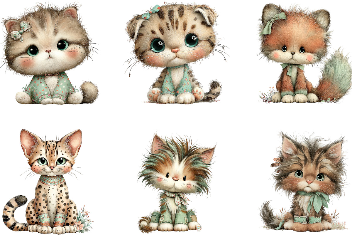 Cat Breeds Clipart Bundle, a Seasonal Illustration by CreationArt (Photo 5 of 5)
