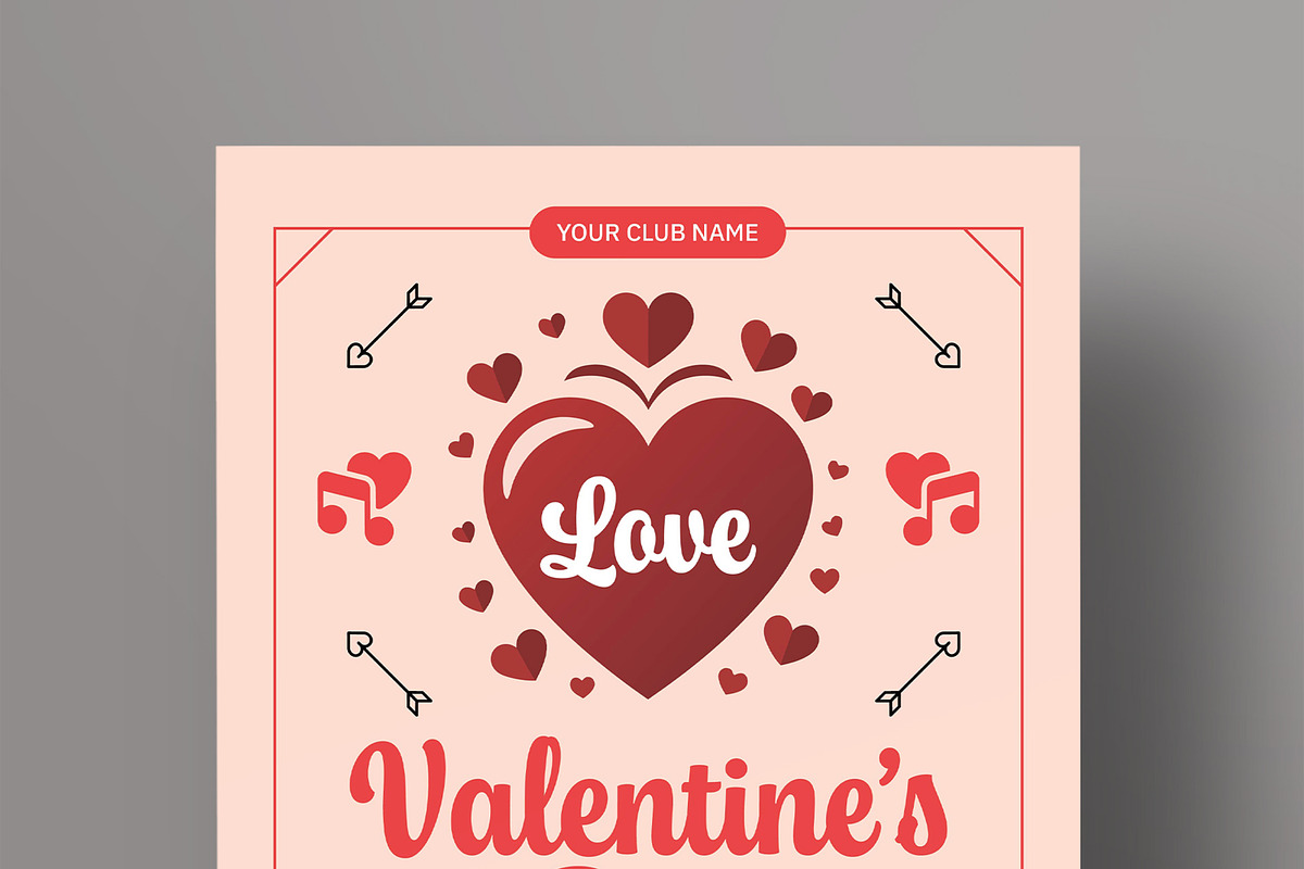 Valentines Day Party Flyer Template, a Flyer Template by MightyDesign (Photo 2 of 8)