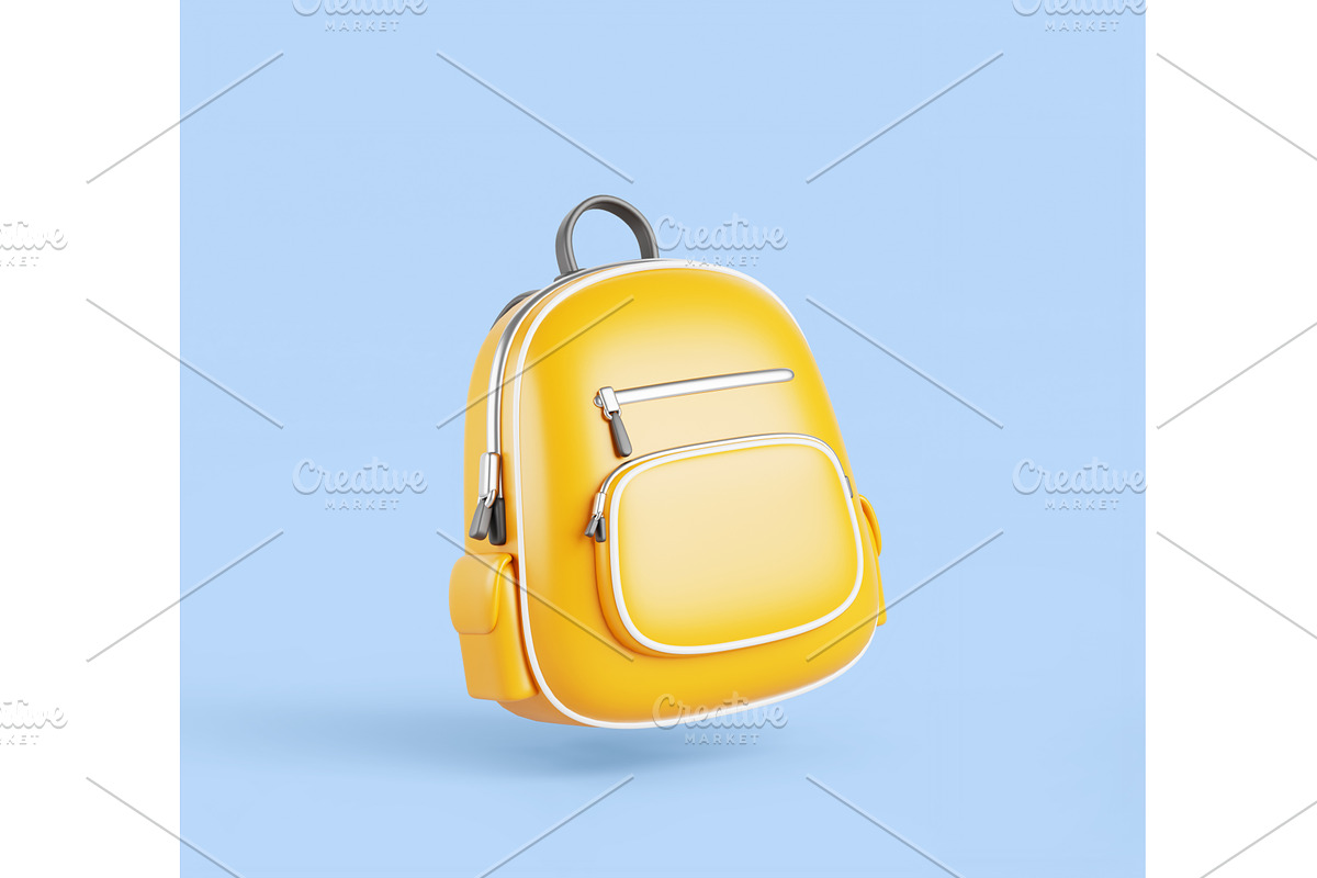School bag, yellow backpack or, an Education Illustration by Marozhkastudio