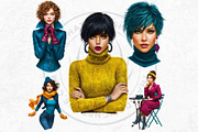 Modern Winter girls cliparts, a Seasonal Illustration by ThatsDesignArt (Thumbnail 17 of 18)
