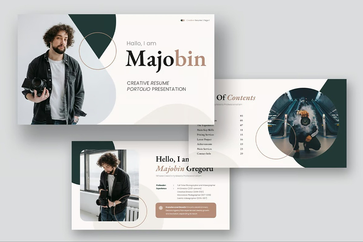 Creative CV Resume Google Slides, a Presentation Template by Fit-tee (Photo 6 of 10)
