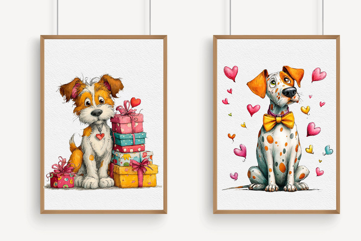 Whimsical Valentine Dog Clipart, an Illustration by Libby Wishes (Photo 4 of 6)