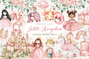 Pink Princess Clipart, Dragons, a Person Illustration by ClipArtCharm (Thumbnail 1 of 6)