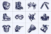Vintage Sports Illustration Set, a Sport Illustration by Prosymbols (Thumbnail 5 of 8)