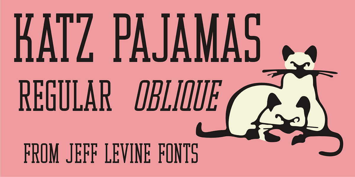 Katz Pajamas JNL, a Slab Serif Font by Jeff Levine Fonts