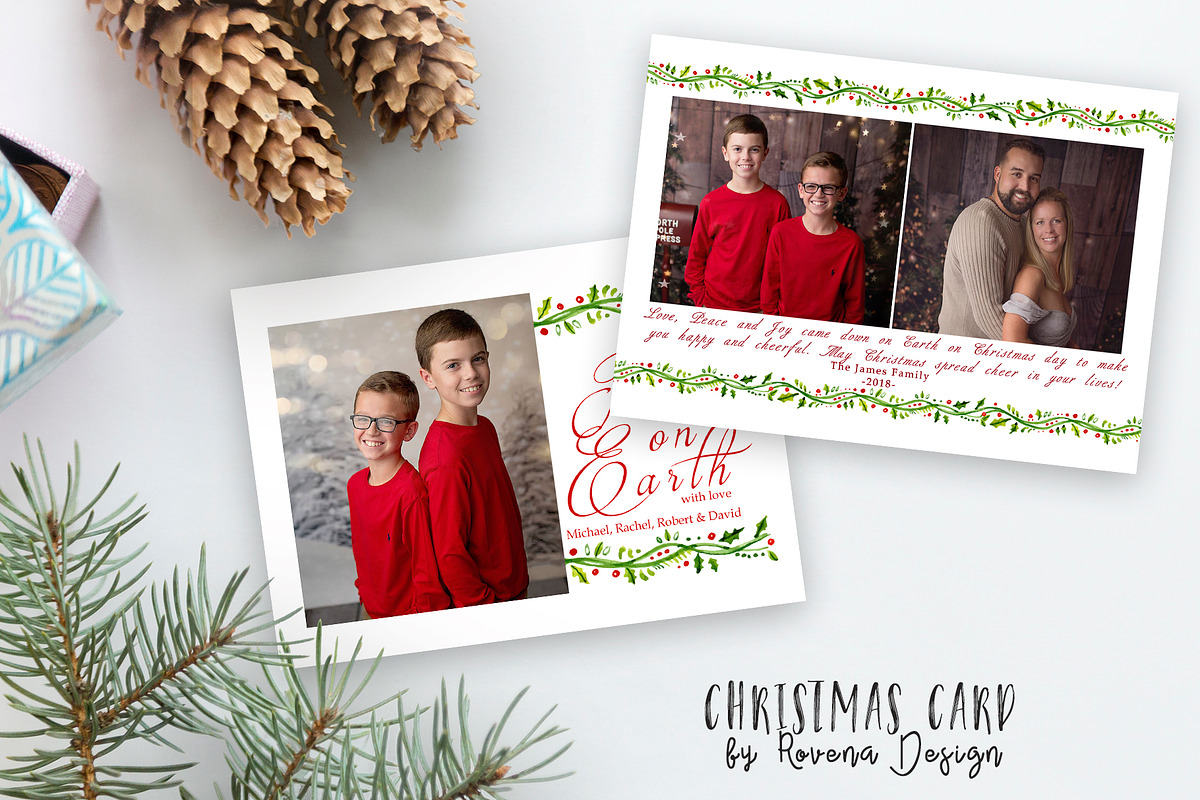 Christmas Card Template, a Card Template by Rovena Design (Photo 2 of 2)