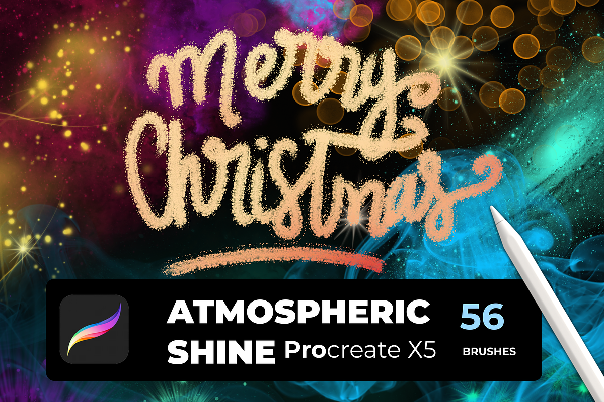 56 SHINE brushes for PROCREATE X5, a Brush Add-On by Graphics Resources (Photo 5 of 17)