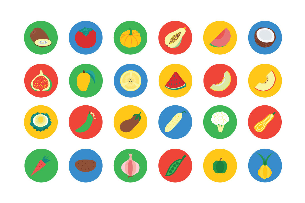 100+ Fruit and Vegetable Vector Icon preview 4