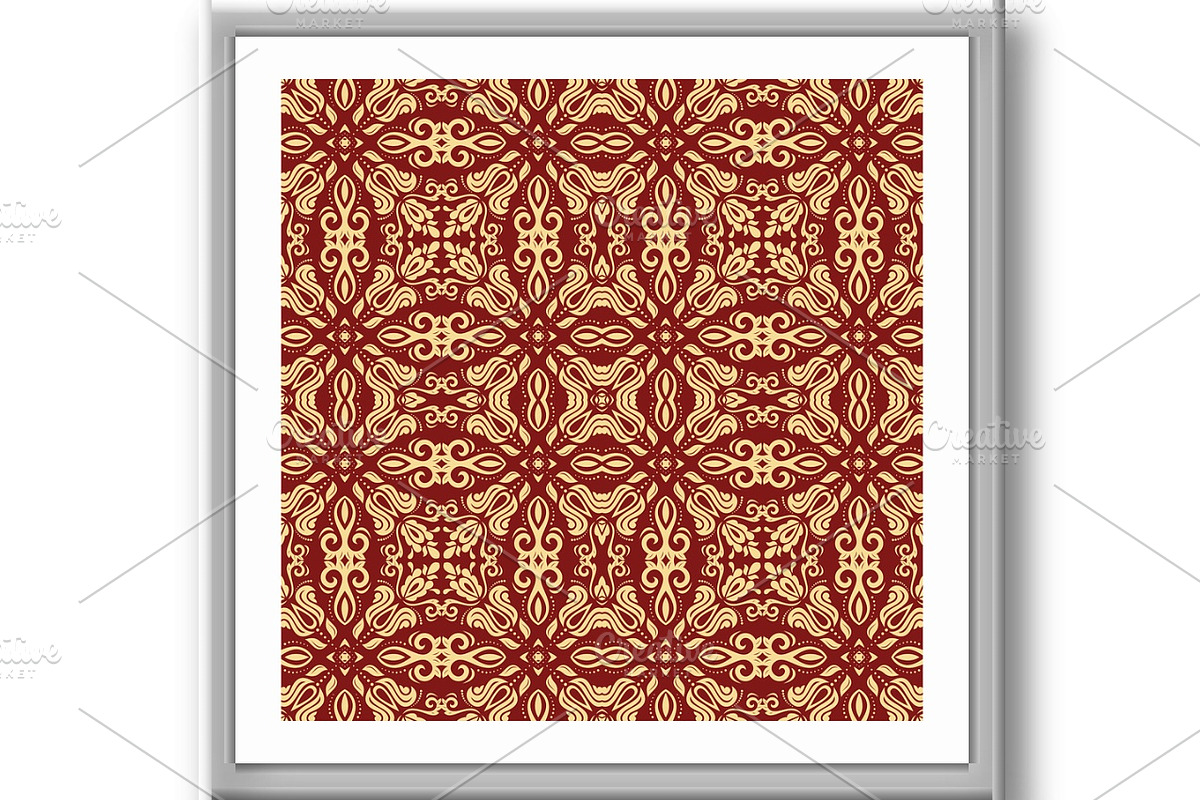 Orient Damask Seamless Vector Red, a Pattern Graphic by FineArtStudio (Photo 3 of 3)
