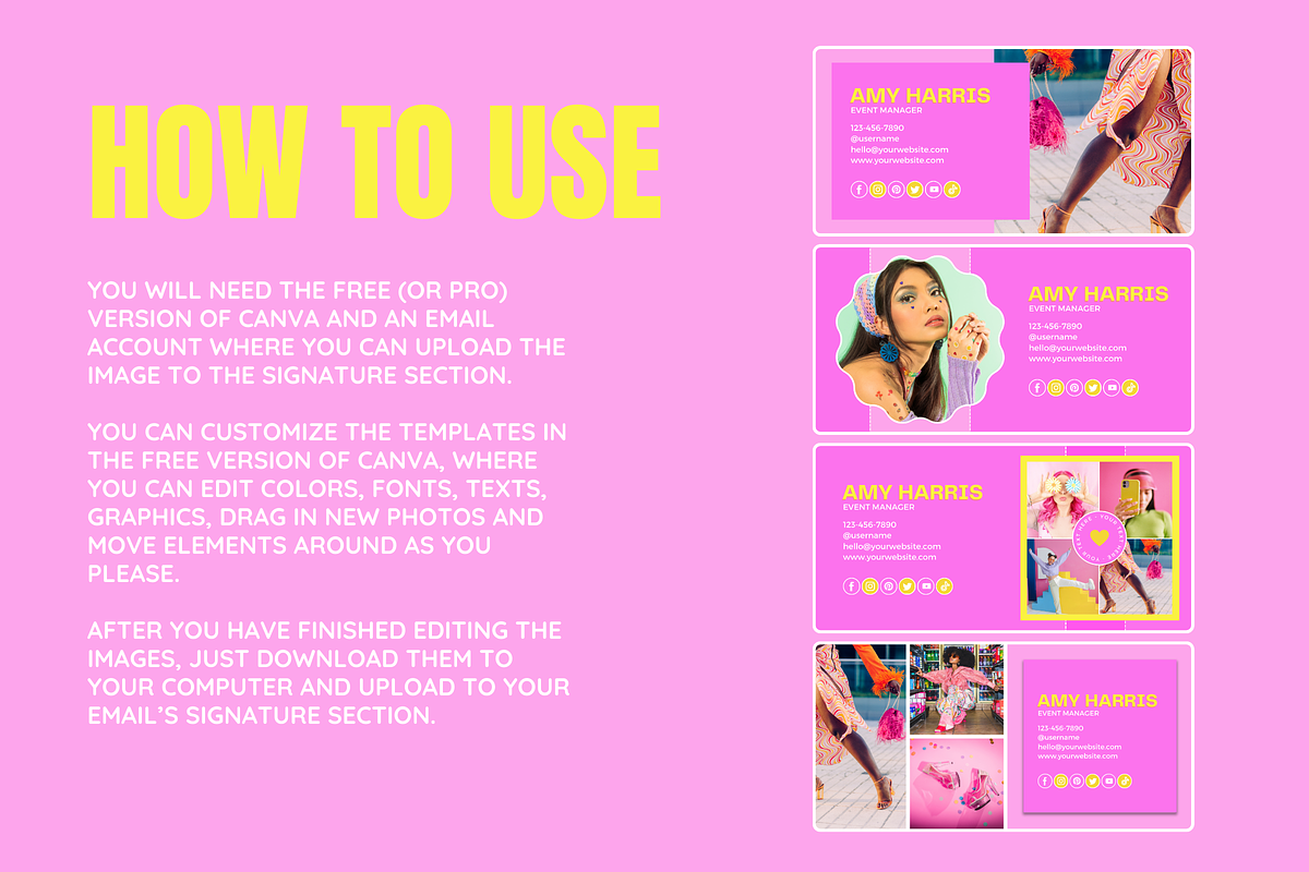 Canva Email Signature Bundle, an Email Template by SunshineStudioBoutique (Photo 3 of 9)