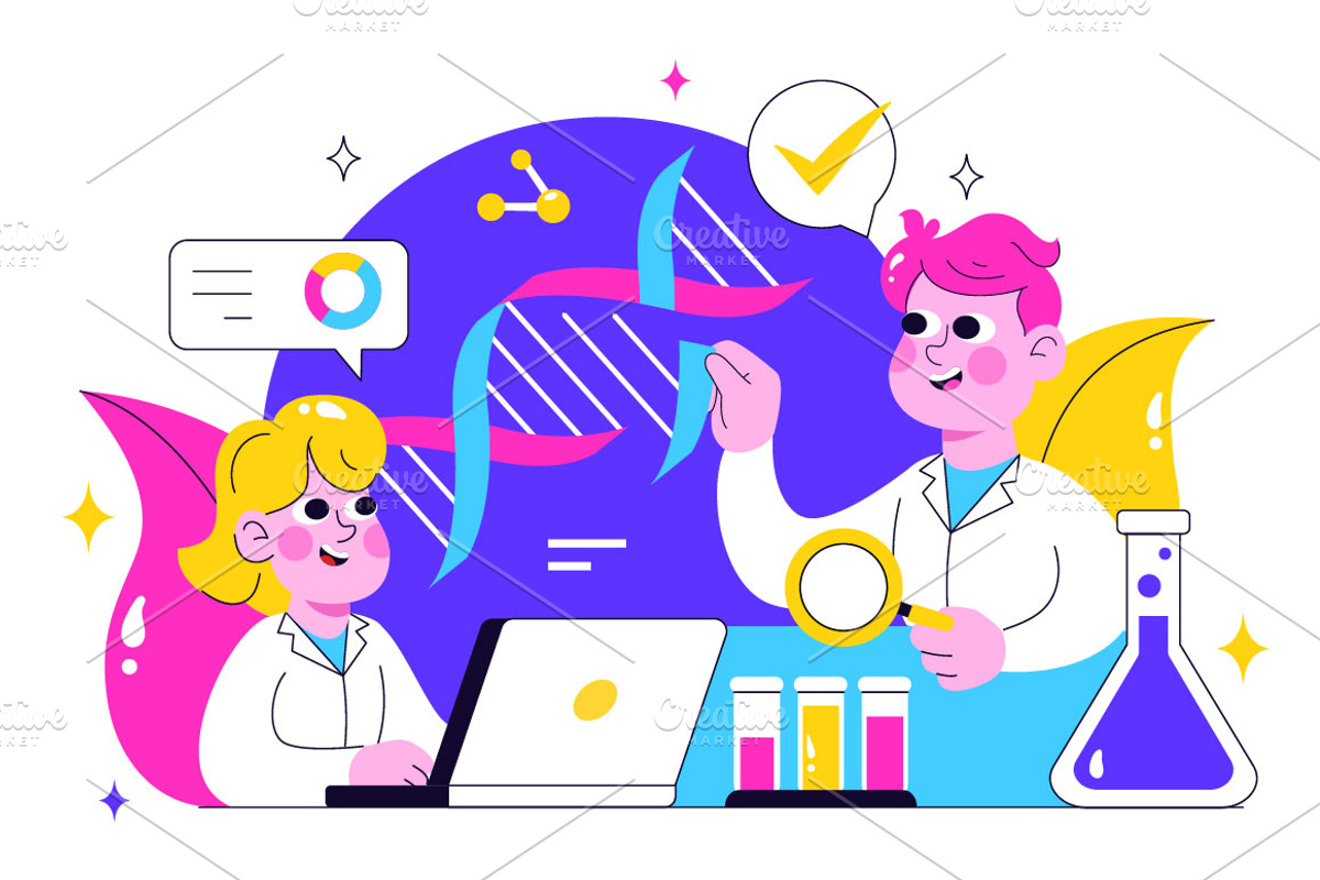 10 Genetics Testing Illustration, a Person Illustration by denayunebgt (Photo 4 of 4)