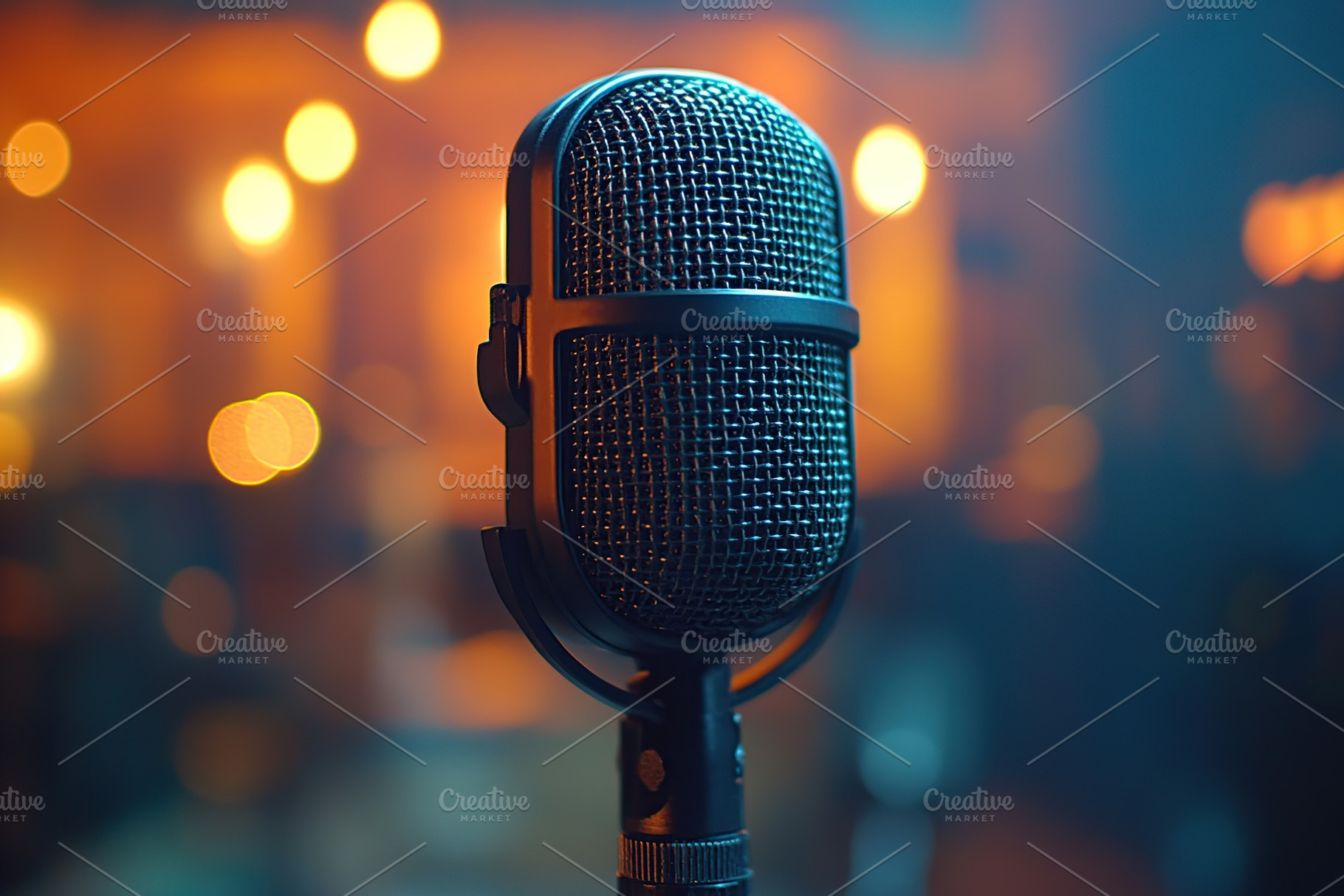 Professional condenser microphone in recording studio, a Photo by AlyaAnd