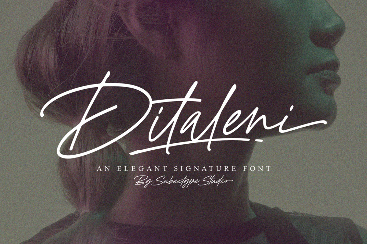 Ditaleni - An Elegant Signature Font, a Script Font by Subectype Studio (Photo 1 of 9)