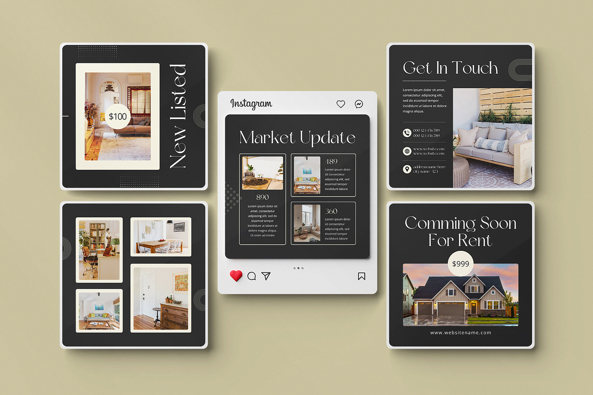 Real Estate Instagram Canva Template, a Social Media Template by Pixelpick (Photo 5 of 5)
