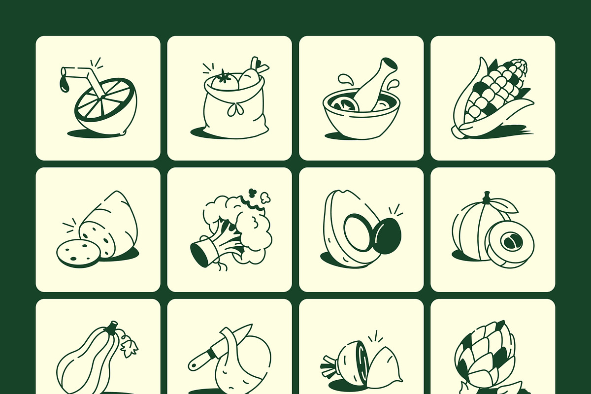Vegetables Drawing Illustration, an Outline Icon by Vectors Market (Photo 8 of 8)