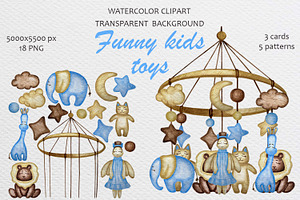 Sweet dreams watercolor clip art
