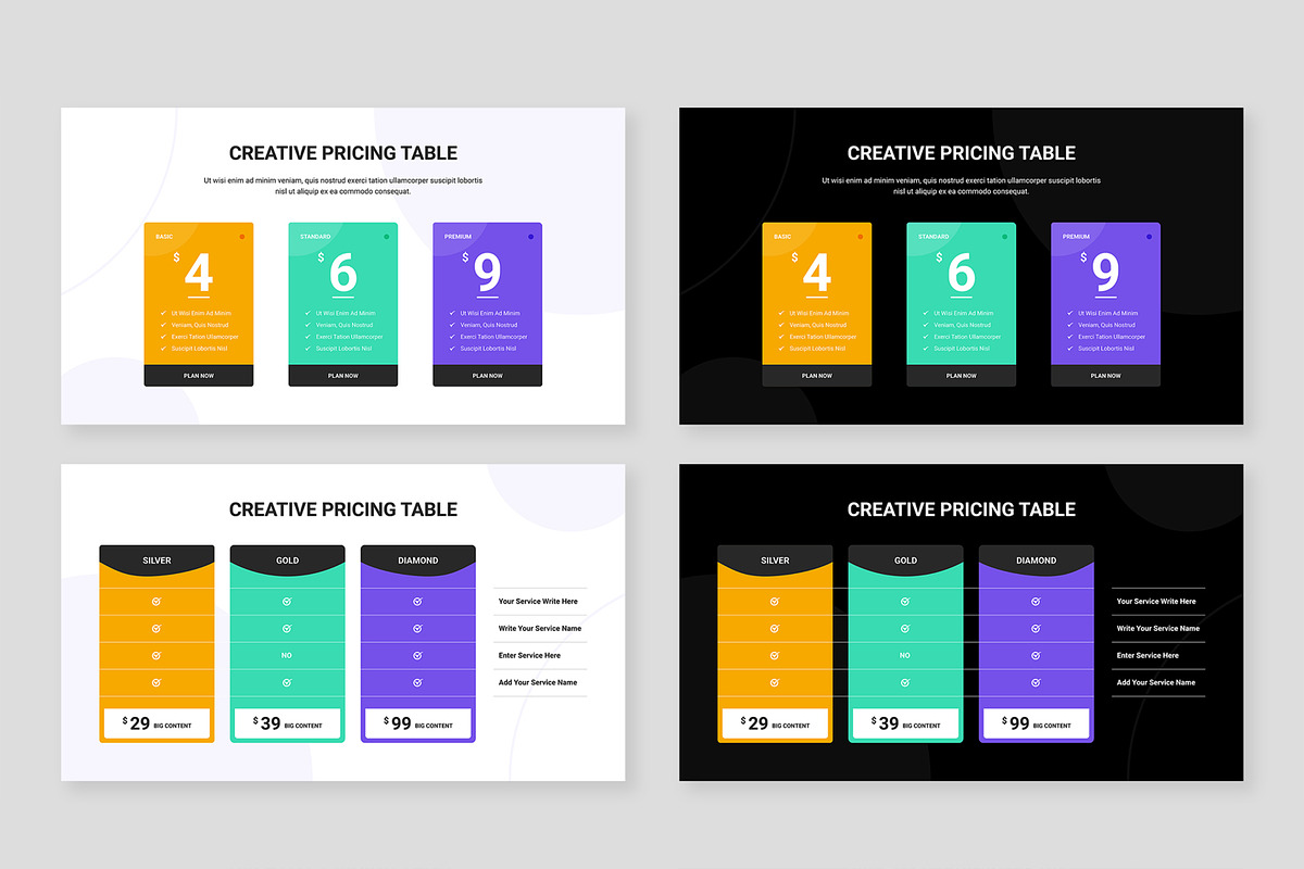 Pricing Table Set Layout, a Stationery Template by ContestDesign (Photo 2 of 3)