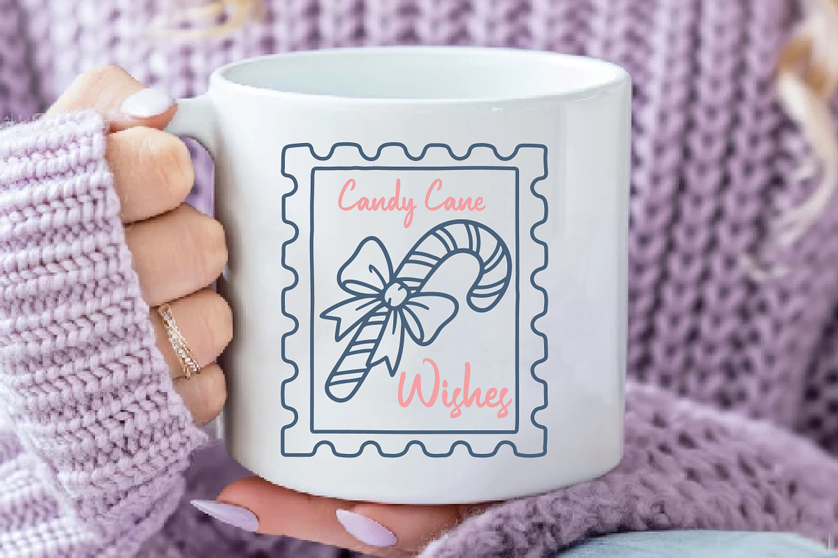 Christmas Candy Cane Stamp PNG, an Illustration by Daily.Designs (Photo 3 of 6)