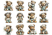 Whimsical Easter Teddy Bear Clipart, an Illustration by Designking (Thumbnail 2 of 5)