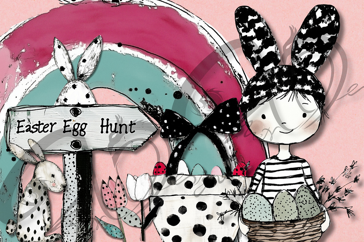 Easter Funnies: Quirky Clipart, an Animal Illustration by NiiiNArt (Photo 2 of 4)