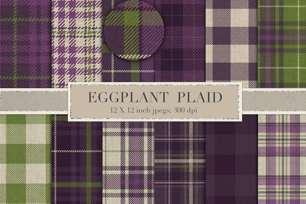 Eggplant plaid, a Pattern Graphic by Paper Farms (Photo 1 of 2)