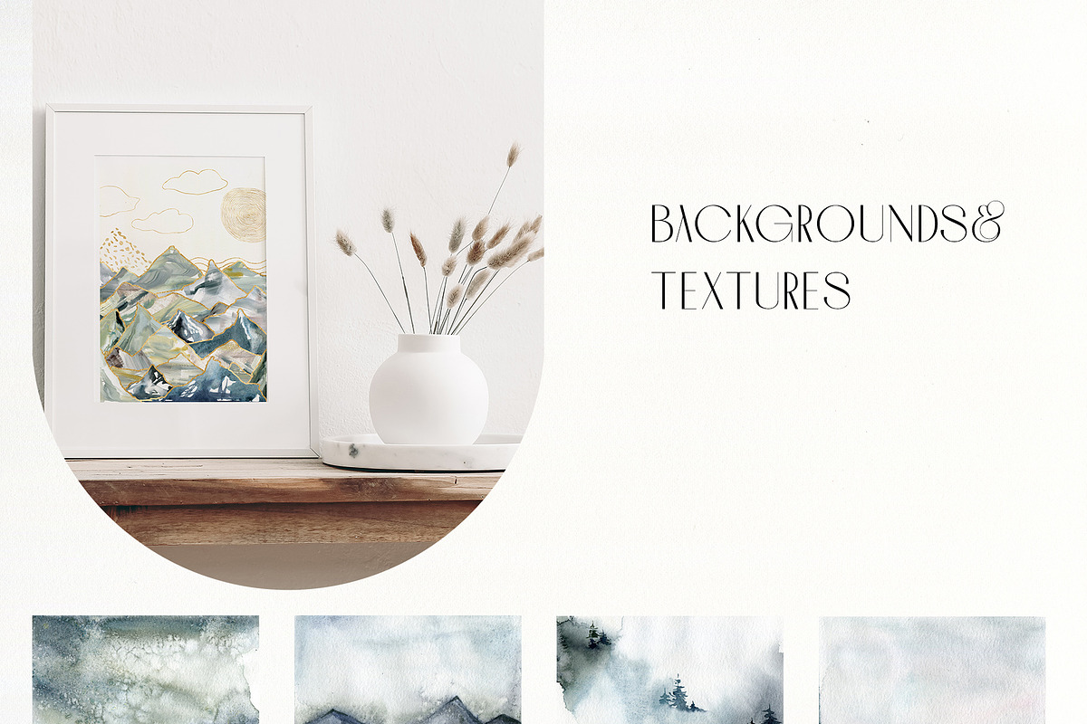 Foggy mountains forest Watercolor, an Illustration by Yuliya Derbisheva (Photo 12 of 13)