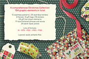 Retro Christmas Clipart and Patterns, a Pattern Graphic by PATTERNS etc. (Thumbnail 3 of 10)